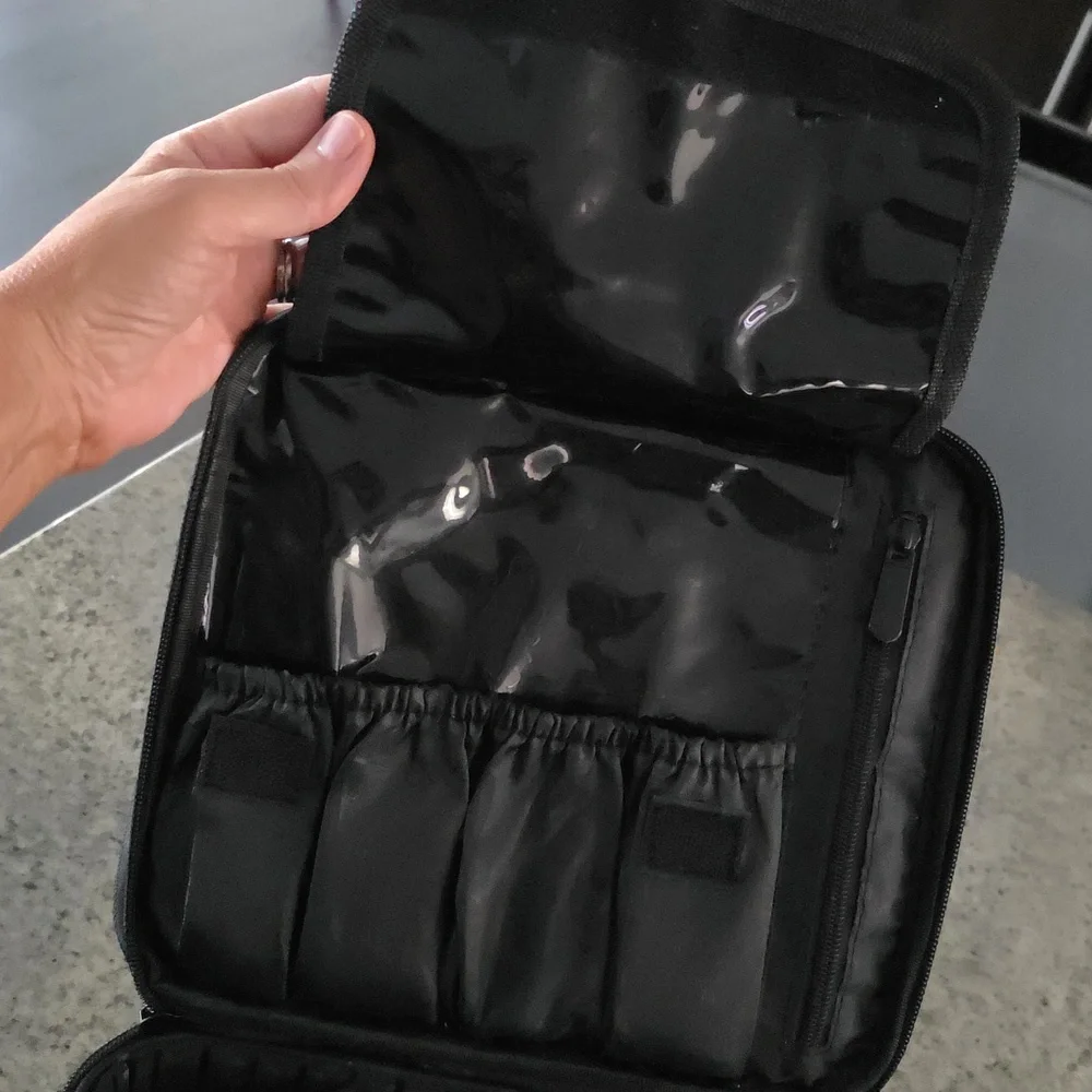 Black Canvas Makeup Organizer Case